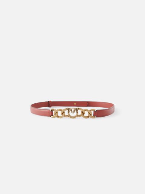 PINKO THIN LEATHER 2 CM BELT WITH CHAIN