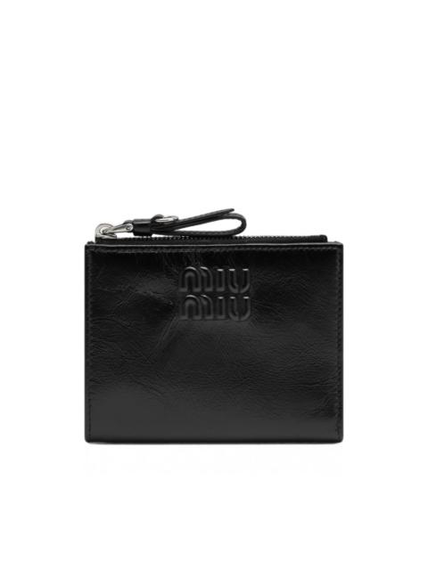 Miu Miu logo leather wallet
