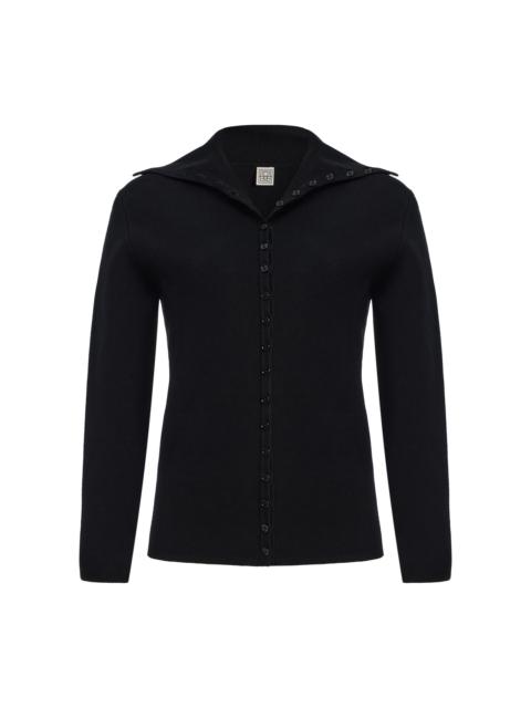 TOTEME Knit Polo Cardigan black
