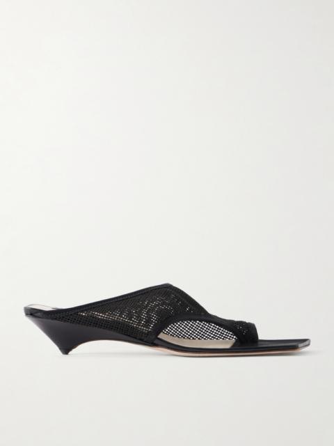CHRISTEN Leather-trimmed 35 Mesh Sandals