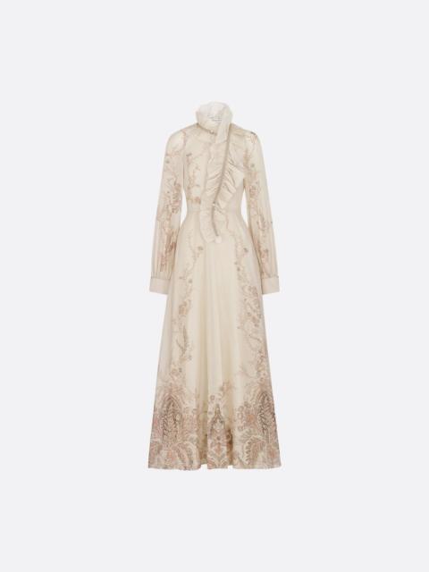 Dior Long Dress with Removable Ruched Collar