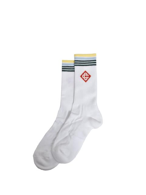CASABLANCA LAUREL RIBBED SPORT SOCK / DIAMOND CC STRIPE