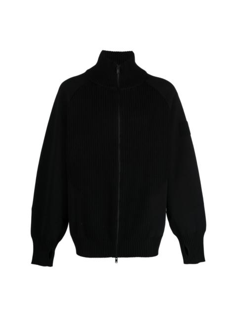 zip-fastening knitted sweatshirt