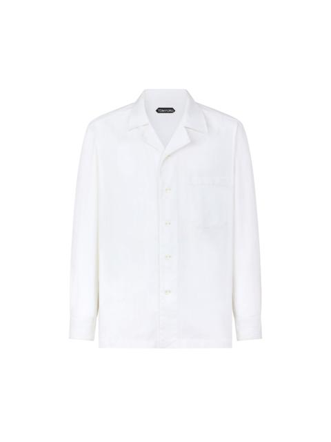 HERRINGBONE STRIPE PAJAMA OVERSHIRT