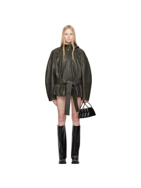 FIDAN NOVRUZOVA Khaki Julia Leather Jacket