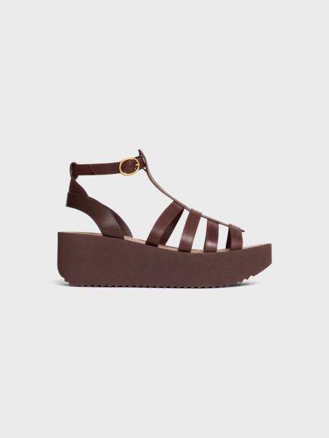 CELINE SUNNY WEDGE SANDAL IN Calfskin - Vegetal Tanning