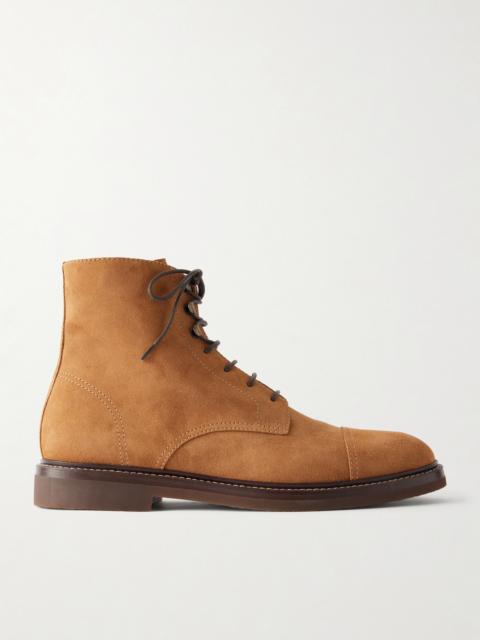 Brunello Cucinelli Suede Lace-Up Boots