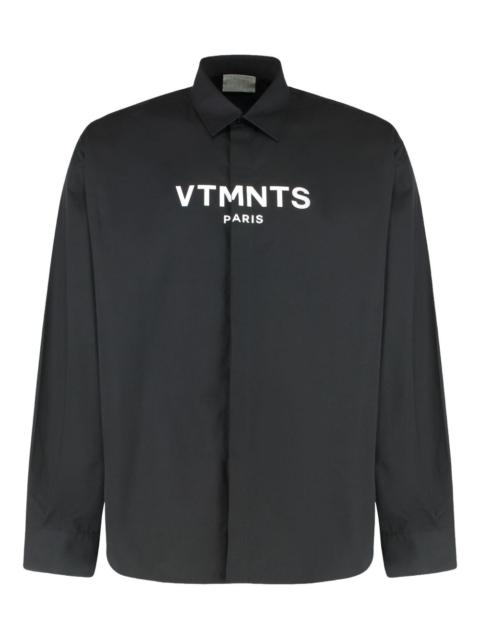 VETEMENTS logo-print cotton shirt