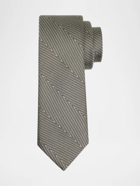 GIORGIO ARMANI Geometric Line Silk Tie