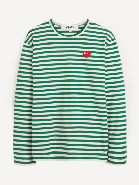 Comme des Garçons PLAY Long Sleeve Stripe Cotton T-Shirt