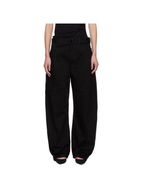 Black Twisted Belted Jeans