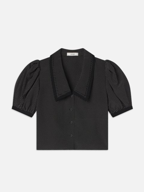 まいまいさま HOWDY dot sailor blouse FRAME The Polka Dot Sailor Blouse in Black Multi | REVERSIBLE
