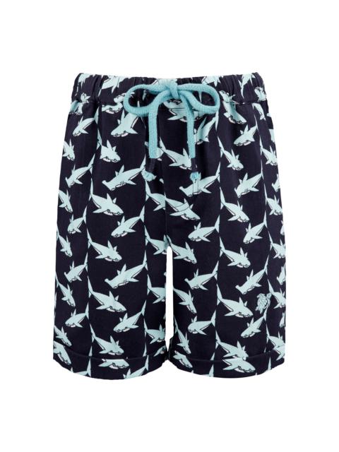 Vilebrequin Boys Cotton Stretch Bermuda Net Sharks