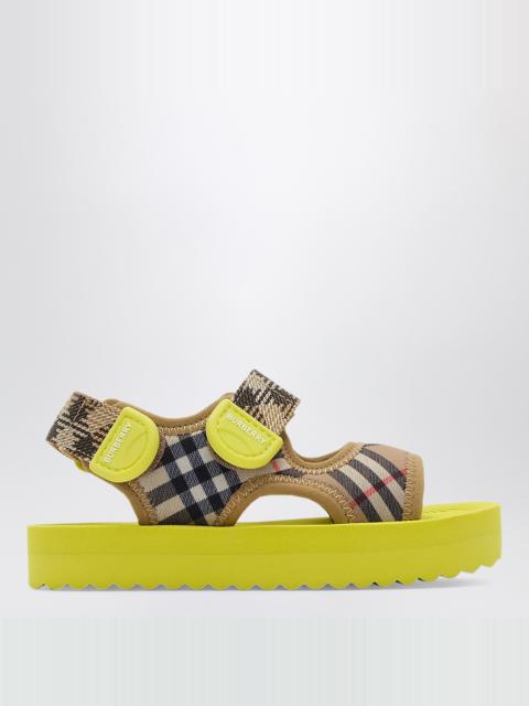 Burberry Sand beige/green Check-pattern sandals