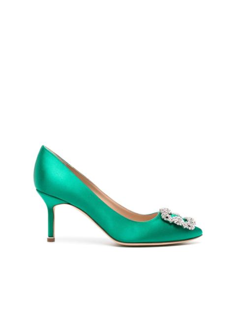 Manolo Blahnik Hangisi 70mm crystal-embellished pumps