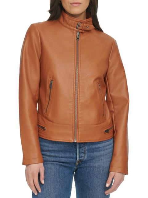 Women's Faux Leather Racer Jacket