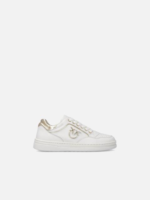 PINKO LEATHER SNEAKERS WITH LOVE BIRDS LOGO