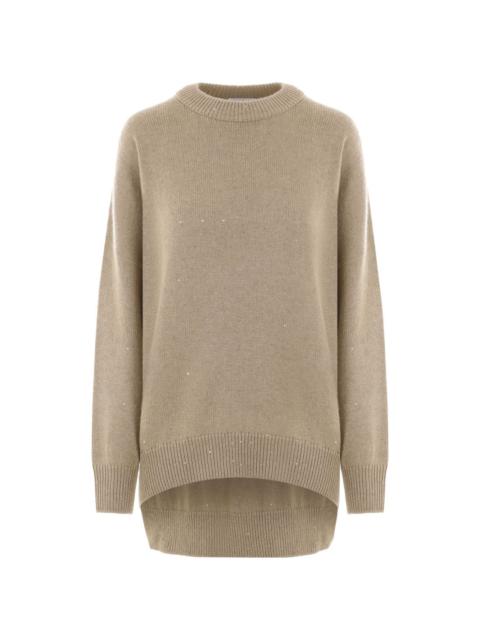 sequin-embellished crew-neck jumper