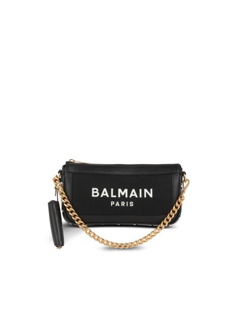 Balmain B-Army canvas clutch bag with leather inserts