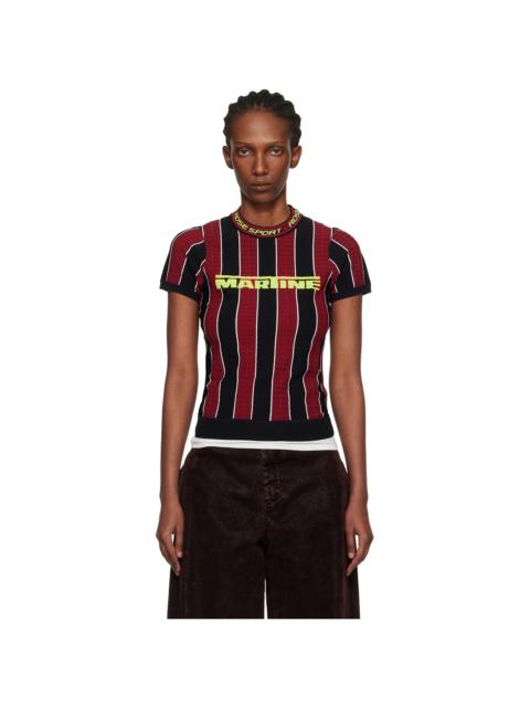 Martine Rose Red & Black Logo Tight T-shirt