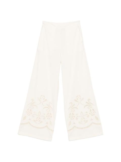 forte_forte floral-embroidered palazzo pants