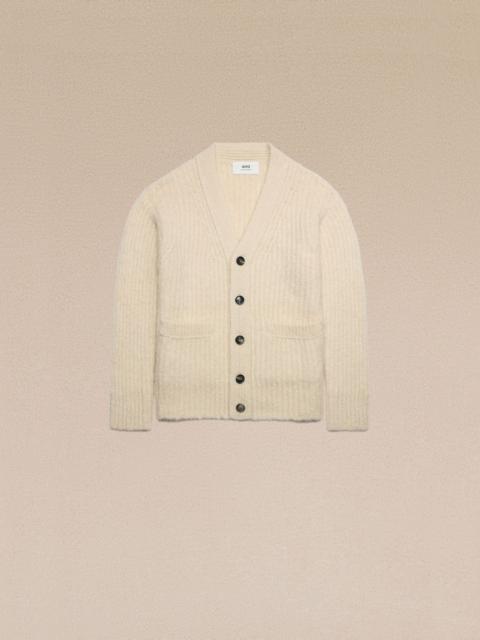 AMI Paris Ribbed Chunky Cardigan