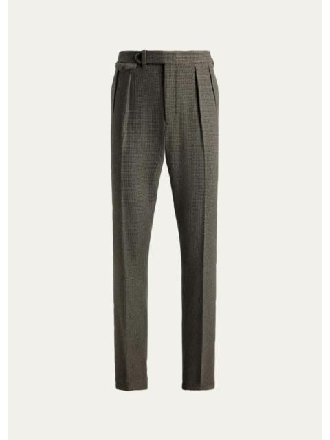 Ralph Lauren Men's Gregory Hand-Tailored Tick-Weave Trousers