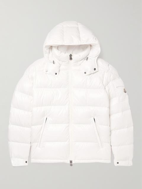 Moncler Maya Logo-Appliquéd Quilted Glossed-Shell Hooded Down Jacket