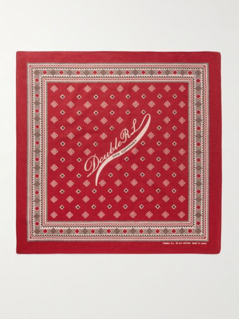 RRL by Ralph Lauren Printed cotton-voile scarf Red