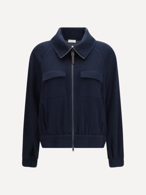 Brunello Cucinelli High-neck Sweatshirt in cotton and silk blend
