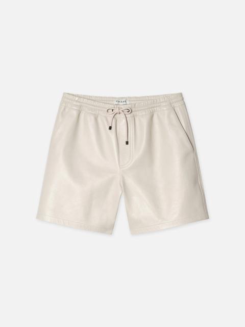 FRAME Leather Volley Short in White Canvas