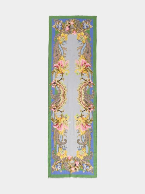 Etro Paisley and Floral Cashmere, Silk and Wool Scarf