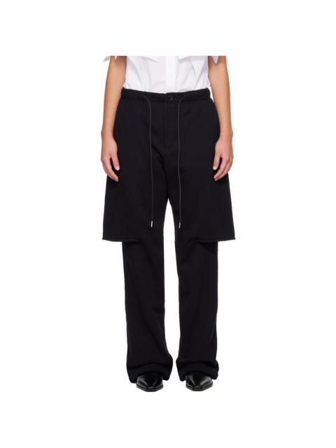 sacai Black Cotton Jersey Lounge Pants