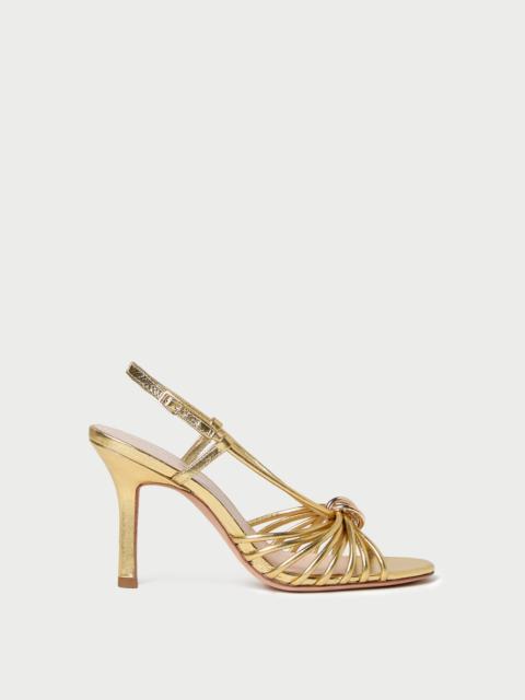 LOEFFLER RANDALL Mareka Gold Leather Heeled Sandal