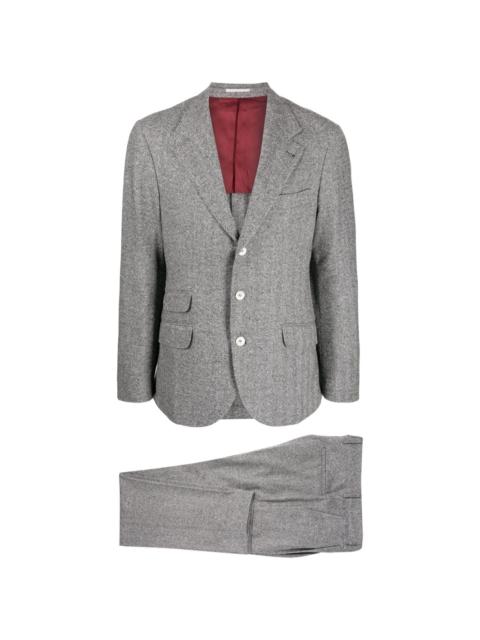 wool-blend herringbone two-piece suit