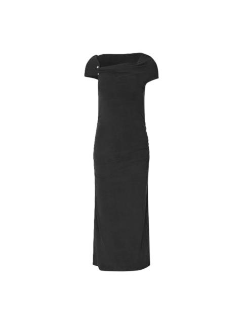 STINE GOYA One Shoulder Draped Midi Dress