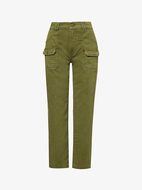 Utility relaxed-fit high-rise stretch-cotton trousers