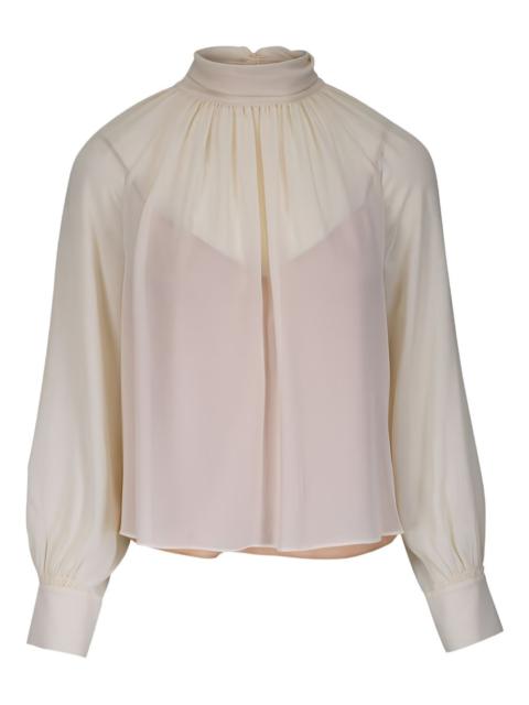 Vince high-neck draped blouse