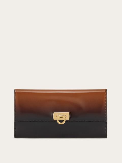 FERRAGAMO CONTINENTAL WALLET WITH GANCINI CLASP