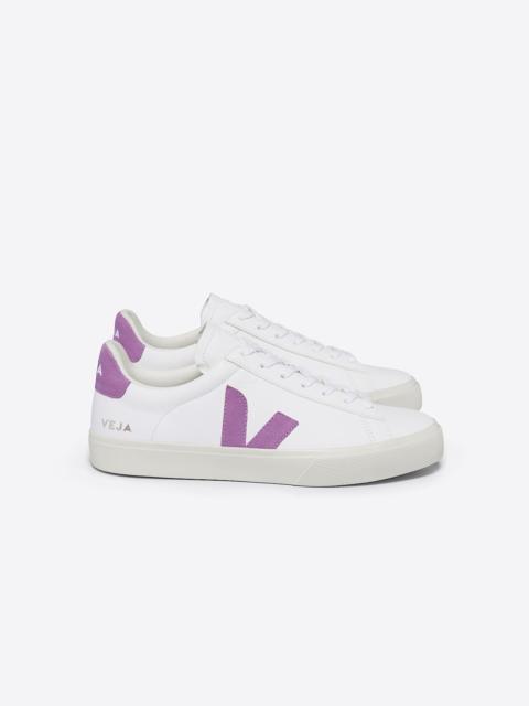 VEJA CAMPO LEATHER WHITE ORANGE FLUO | REVERSIBLE