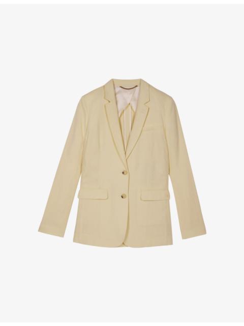 The Kooples Notch-Lapel Regular-Fit Linen Blazer