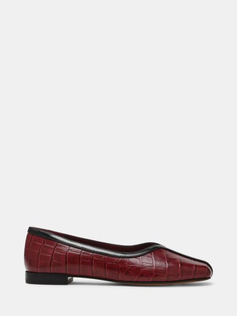 STEVE MADDEN DORELIA BURGUNDY CROCODILE LEATHER