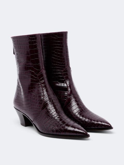AQUAZZURA Brunswick croc-effect leather ankle boots