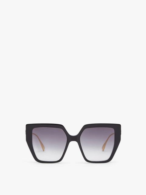 FENDI Black acetate and metal sunglasses
