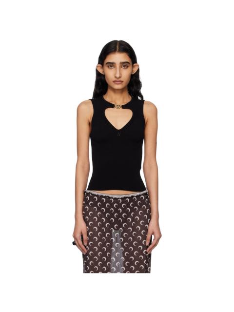Marine Serre Black Moon Jewelry Knit Open Neck Tank Top