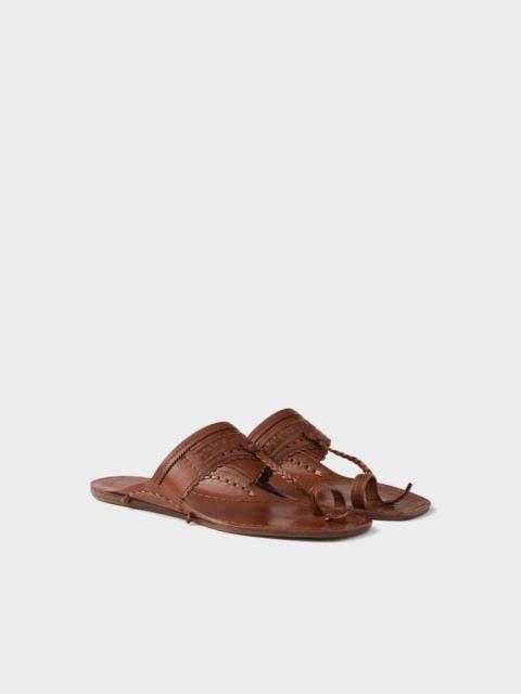 Prada Prada Made in India x Inspired by Kolhapuri Chappal leather sandals