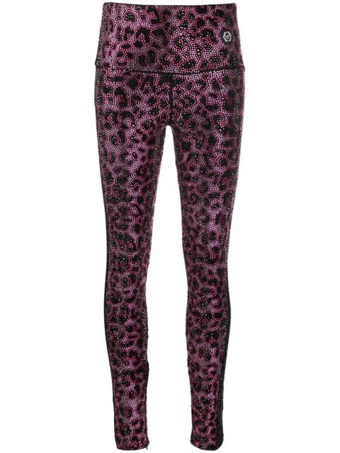 PHILIPP PLEIN Pink Paradise crystal-embellished leggings