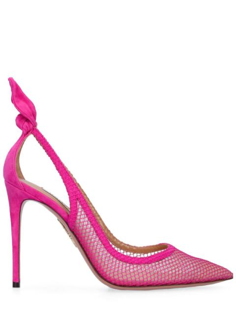 AQUAZZURA 100mm Bow Tie mesh pumps