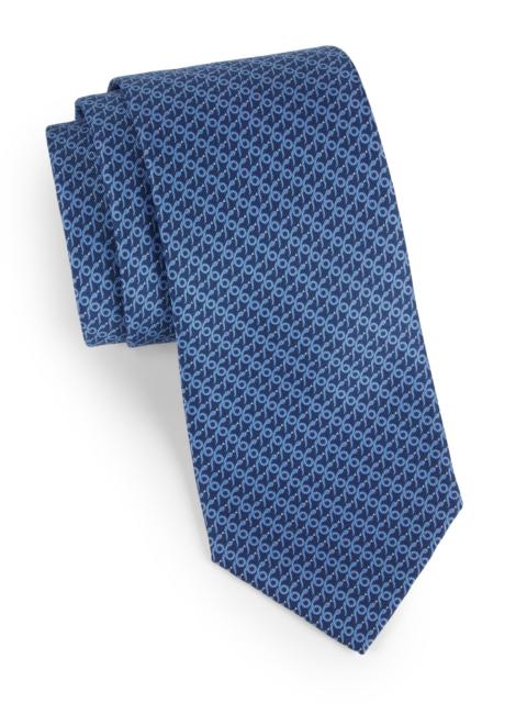 FERRAGAMO Men's Mamba Snake Tie - Navy