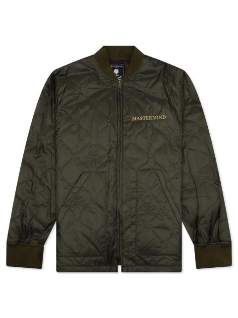 mastermind JAPAN QUILTED NYLON JACKET - OLIVE